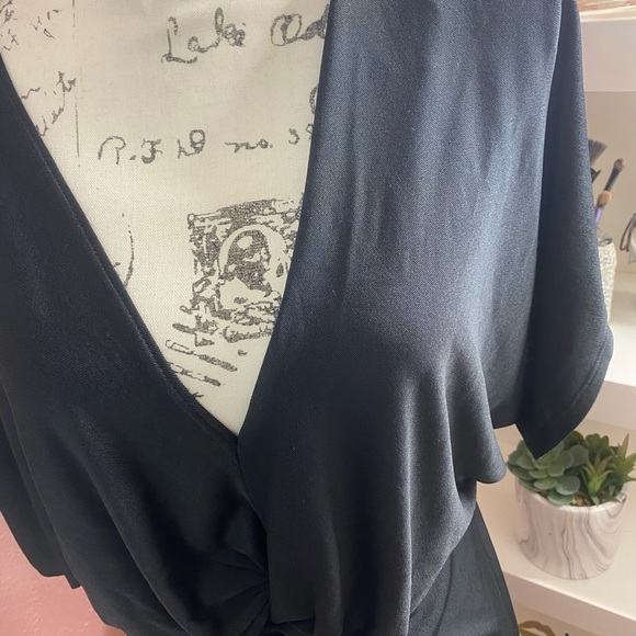 Black satin spandex dress - Picture 2 of 4